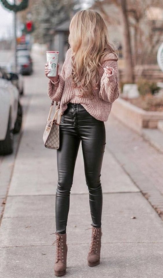 black  leather pants 