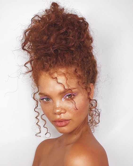 Messy Topknot Curly Hairstyles 2023