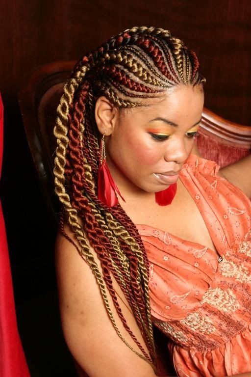 3. Side Cornrow lacings traditional African  hairstyles for Black Women